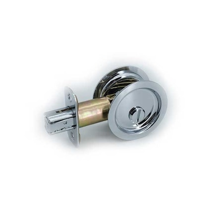 Orca Hardware Pocket Door Lock, Round, Privacy Function, US26 Polished Chrome Finish PDLRD-PR-26